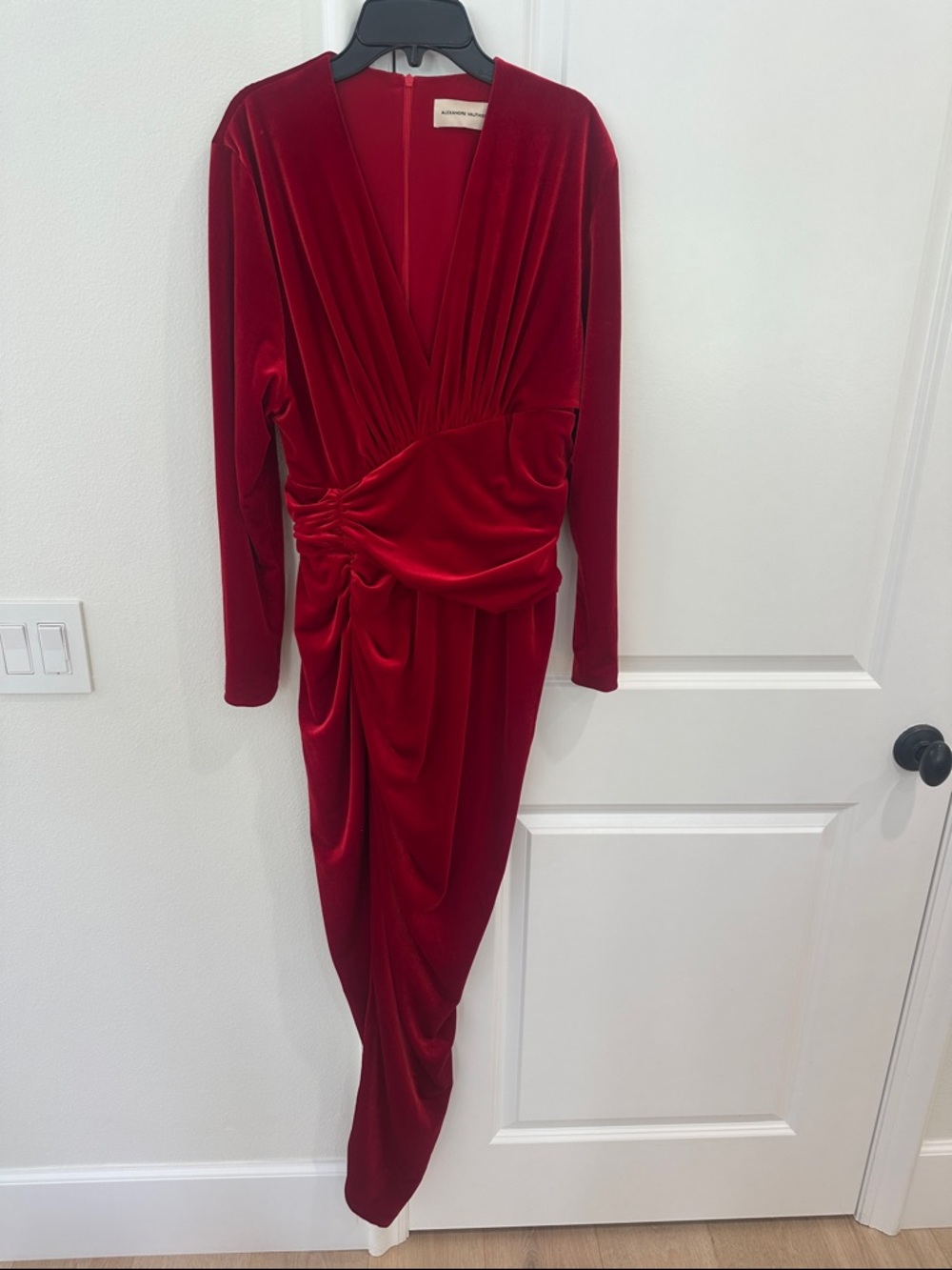 Alexandre Vauthier Red Velvet Gown - Picture 3 of 9